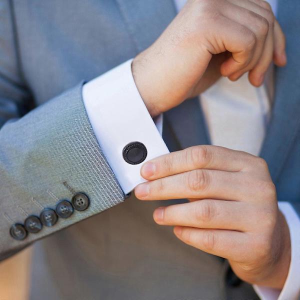 Kristallimustat Tone-kalvosinnapit häihin, syntymäpäivään, bestman-lahjaksi, liiketapaamisiin, kalvosinnapit, statement-korut, sininen Blue