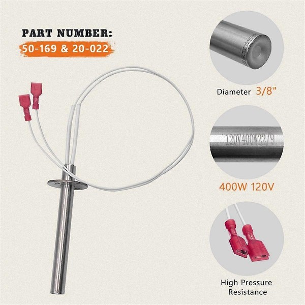 Tennpatron for pelletsovn, reservedel 50-619/20-022 for Enviro, Vista Flame, 400W