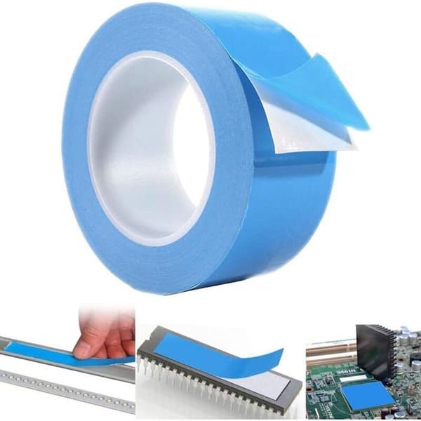 Dobbeltsidig termisk teip, 25 m × 20 mm, for kjøleribber, IGBT-er, CPU-er, GPU-er