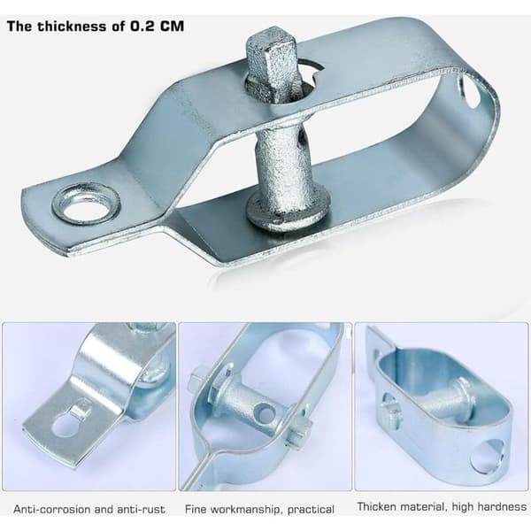 10 stk. 90 mm hegnstrækkere, pigtrådsstrammere, galvaniserede ståltrådsnetstrammere til trådnet eller anden tråd, sølv