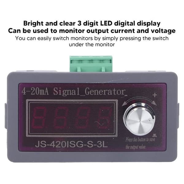 4-20mA og 0-10V Signalgenerator - Analog Simulator Modul - LED Display - Til Fejlfinding