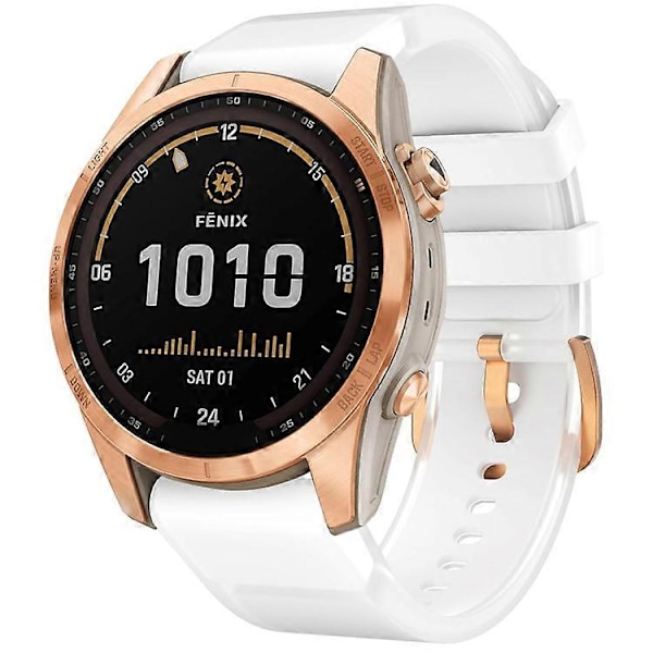 Kompatibel med Garmin Fenix 7S QuickFit 20mm Transparent Design Klockarmband Justerbart Silikonband White