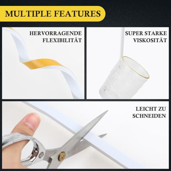 Selvklebende vindusisolasjonstetning - Skumgummi dørpakning - 2 ruller 12mm(B) x 6mm(H) x 4m(L) - Kulde- og støyisolasjon - Støtsikker for