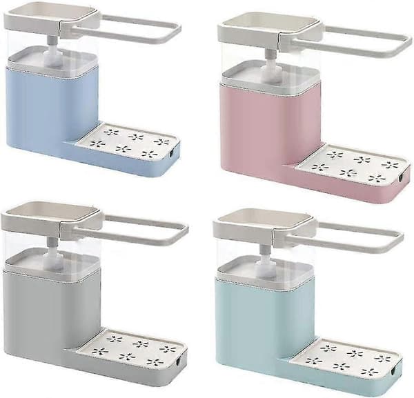 Diskbänk Caddy Förvaringshylla Tvåldispenser Tvålhållare Pumpdispenser Bärbar Multifunktionell Organizer Grön