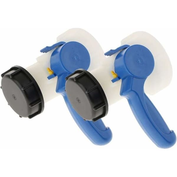 Ulisem 2X PP sommerfuglventil med 62 mm mutteradapter for 1000 liters IBC-tank