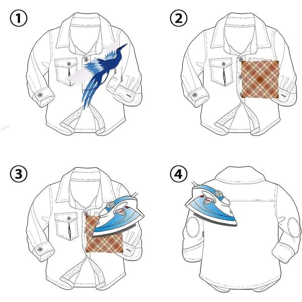 4-pack strykmärken Fenix strykbara broderade lappar för jeans kläder reparationskit