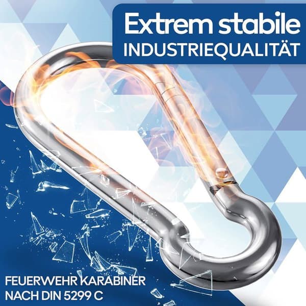 5 stk. karabinhage i rustfrit stål 3x30mm - 316 karabinhage i rustfrit stål til kraftig fastgørelse - Mous
