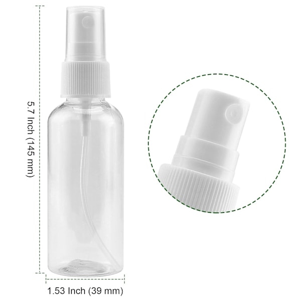 40-pack 100 ml klara sprayflaskor, finfördelande plastsprayflaska