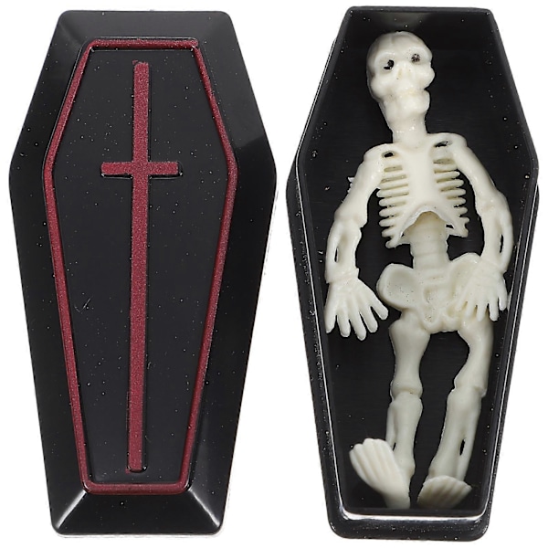 1 Sett Mini Kiste med Skjelett Halloween Dekor Morsomme Spøk Rekvisitter Kreativ Bordplate Dekor for Halloween Fester Scene Rekvisitter