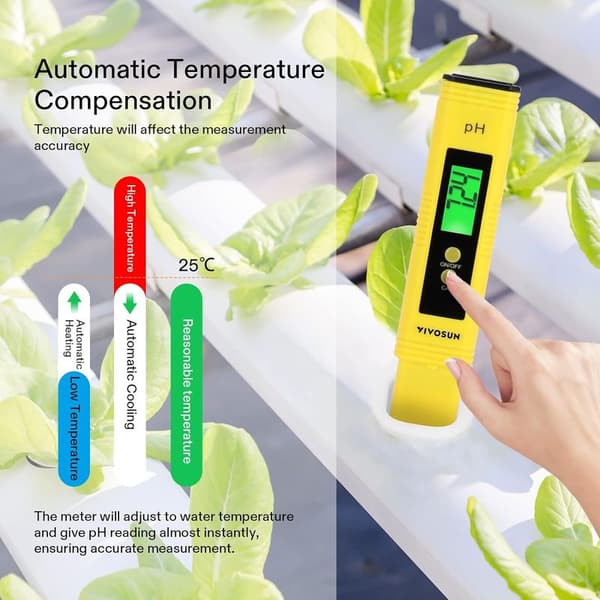 Digital pH-meter, højpræcisions pen-type pH-tester (0,01 pH) til hydroponics, hjemmebrygning og swimmingpools.