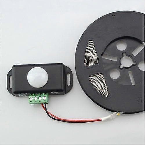 12V/24V LED Infraröd Rörelsesensor Dimmerbrytare Rörelsefunktion Automatisk Kontroller för LED-slingor Svart