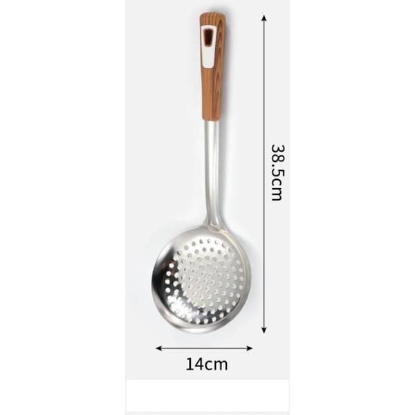 Tykk øse i rustfritt stål med langt håndtak for trygg matlaging og baking, 35,5 cm (14 tommer)