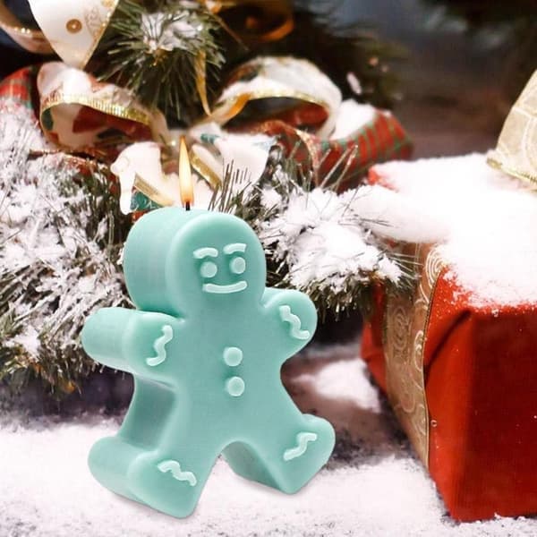 3D julelysforme, silikone sæbeforme med hjorte til lysfremstilling, honningkagemandsforme, DIY badebombe chokoladekagedekoration, ideel DIY