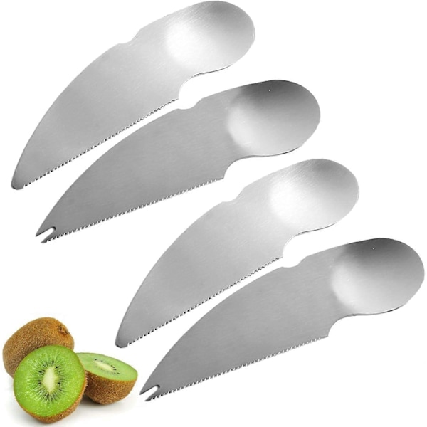 Kiwi-skje i rustfritt stål - Praktisk fruktverktøy (4 stk)