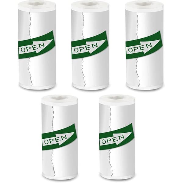 Hvitt termisk papir for skriver, mini-klistremerke, termisk papir, 5 ruller, 2 år, 57 mm x 25 mm, for dagbøker, bilder