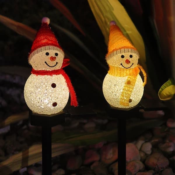Soldrivna trädgårdslampor Jul Snögubbe Landskapsbelysning