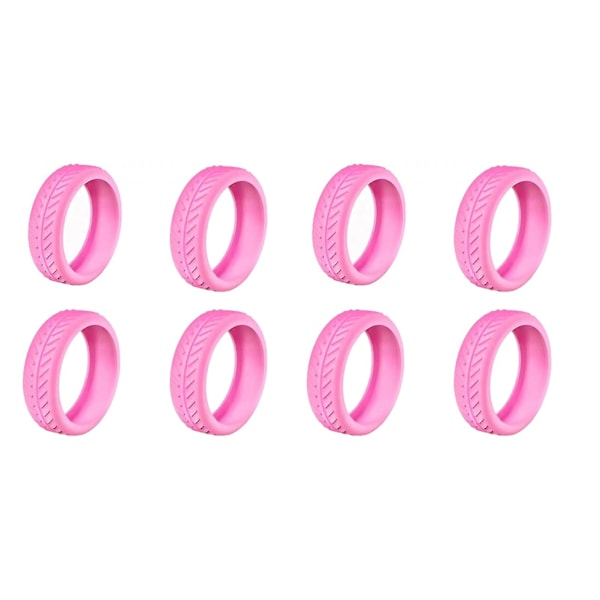 Mjuka silikonhjulskydd för resväska, ljuddämpande hjulskydd för affärsresor Pink 8pcs