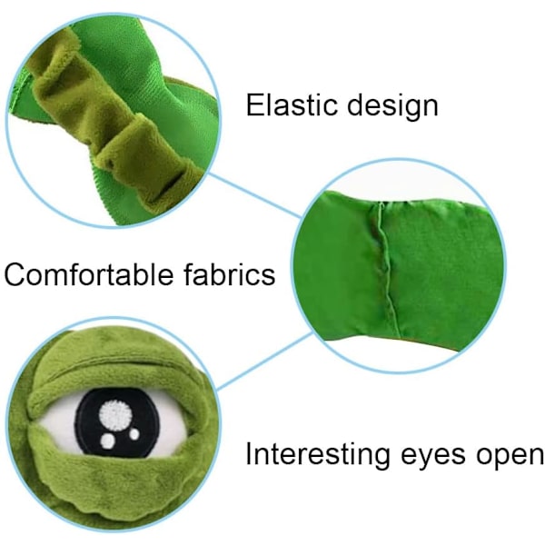 Groda Plysch Ögonmasker för Barn för Sömn Tecknad Fluff Ögonbindel för Sömn Ögonmask för Sömn