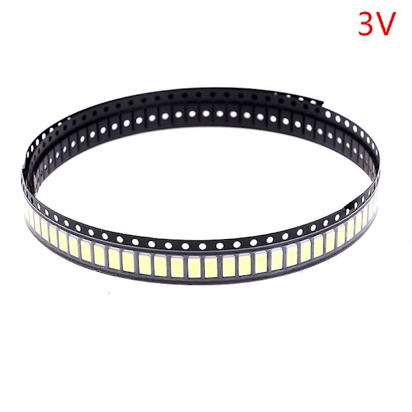 100 st 3030 SMD LED-dioder 1W 3V/6V/9V Kallvitt Ljus För TV LED-dioder 3V