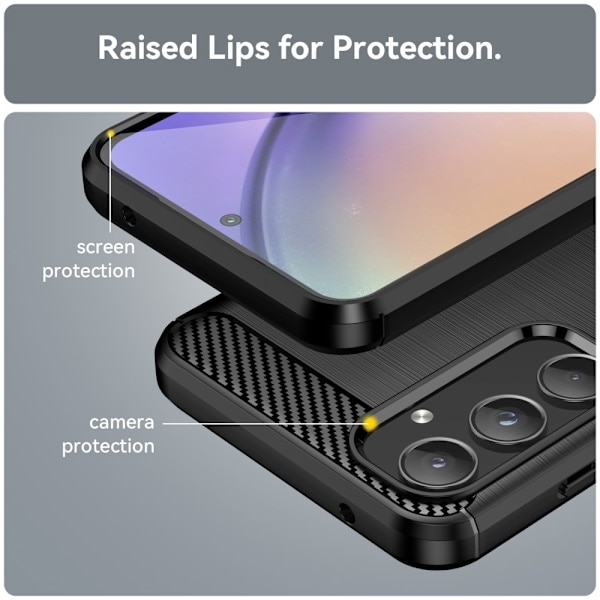 Samsung Galaxy A55 5G Cover Børstet Stål Tekstur Sort
