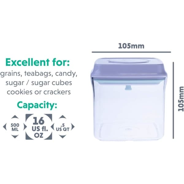 (1 st - 500 ml) Lufttät matförvaringsbehållare - Mekanisk silikonförsegling