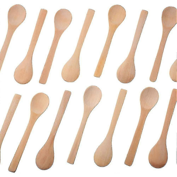 30 stycken mini träskedar små soppskedar serveringsskedar trä honung