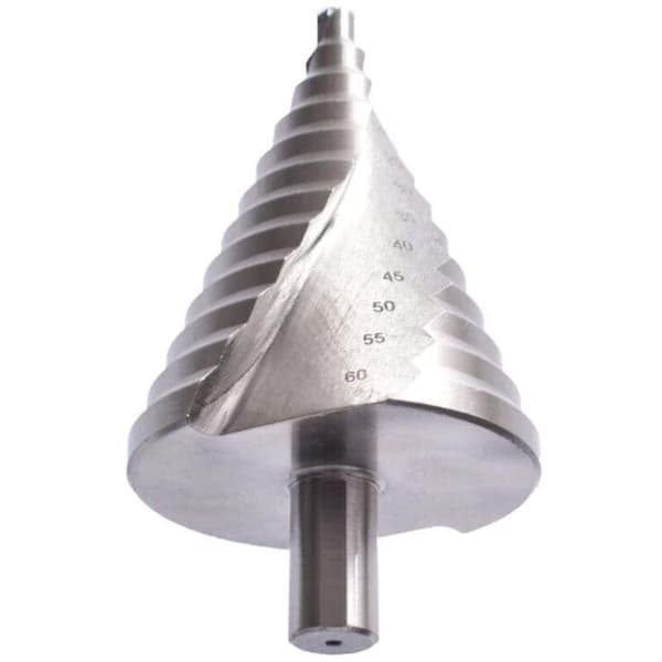 Stor HSS Trinnbor - Titan Høyhastighetsstål - 6 til 60 mm - Bor for Aluminiumsplater