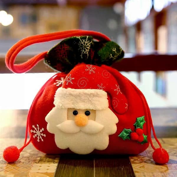 Julklappspåsar Julstrumpa Väska Förpackningslåda Julgodispåse Barn Handhållen Prydnad Julklappspåse 19
