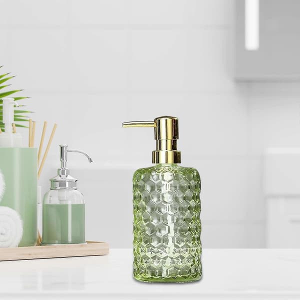 Glass Såpedispenser, Kroppsvaskdispenser for Moderne Baderom, Væskebeholder for Dusj