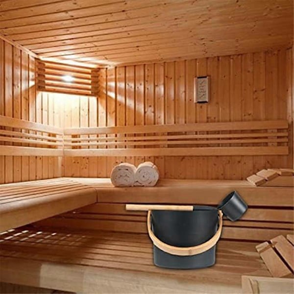 Finsk Bastu Aluminiumhink, Långskaftad Sked Set, Bastuhink, Badrum, Bastu Ångrumstillbehör
