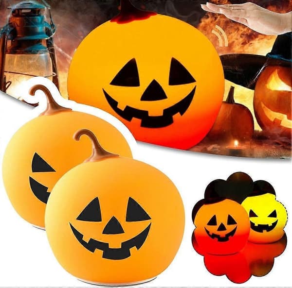 2025 Halloween Gresskar Nattlys Oppladbart LED Nattlys Bærbart Lys Kran Kontrolllampe