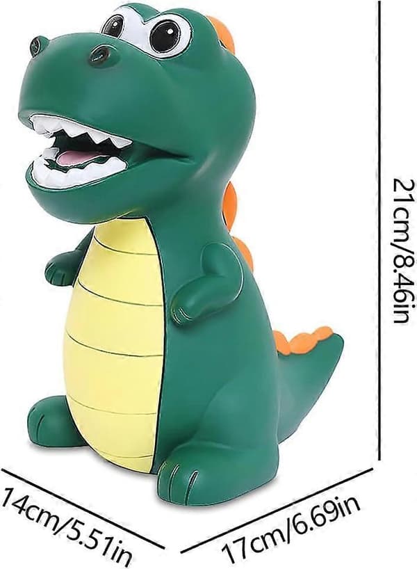 Dinosaur Sparegris til Børn, Stor Dinosaurformet Sparegris Lavet af Sikkert PVC-Materiale, til Børneværelsesdekoration