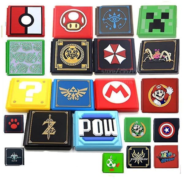 Grønt Mario-hode, bærbar, støtsikker hardt skall oppbevaringsboks for Nintendo Switch spillkort