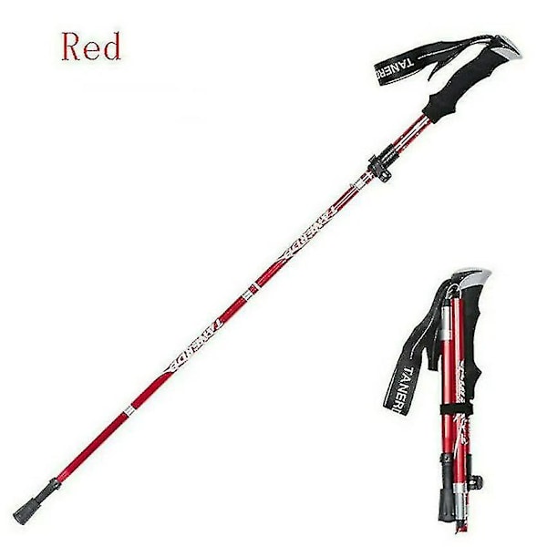 5-osainen kokoontaitettava vaellussauva kävelykeppi retkeilyyn Naturehike Antishock-YUHAO red 95-110cm
