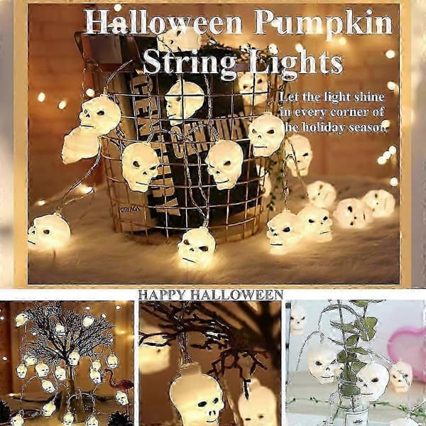 Halloween Kranie Lys LED String Lys Halloween Dekoration Rekvisitter