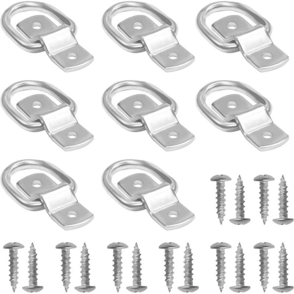 Fästöglor med fästen och skruvar (10-pack) - 4.6 x 3.8 cm - Säker förankring för båtar och släpvagnar
