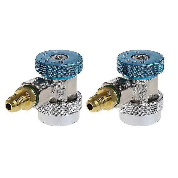 2st Bil Freon R134a Snabbkoppling Adaptrar Luftkonditionering Köldmedium Justerbar A/c Grenrör Ga
