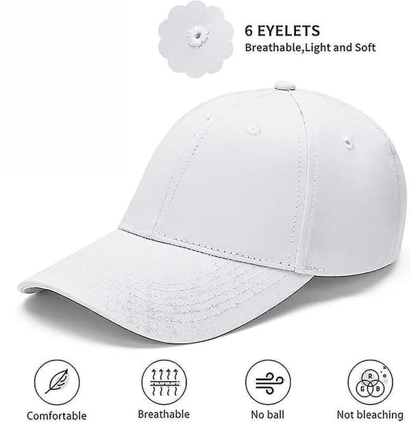 Baseball Cap Herre Dame Cap Justerbar Fodpanel Baseball Cap Hat Udendørs Baseball Cap white