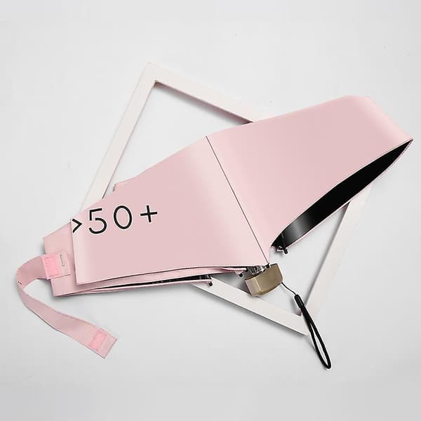 Bærbar Mini Paraply Foldbar Paraply Letvægts Kompakt Rejseparaply 5 Fold Paraply Sol Pink