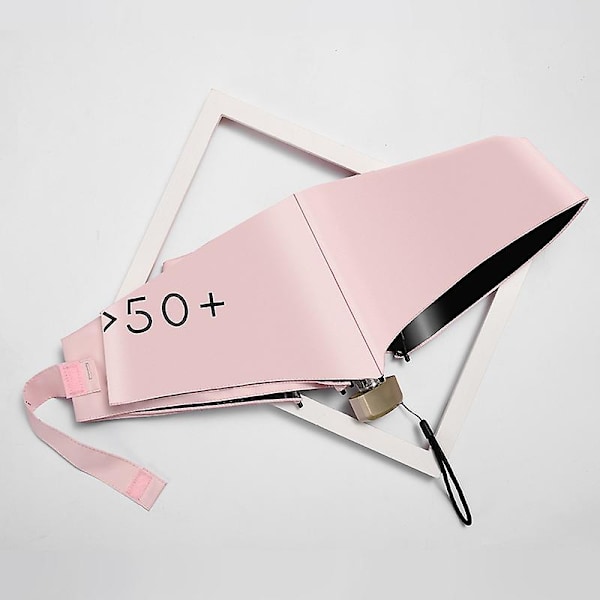 Kannettava Mini Sateenvarjo Taitettava Sateenvarjo Kevyt Kompakti Matkasateenvarjo 5-osainen Sateenvarjo Aurinko Pink