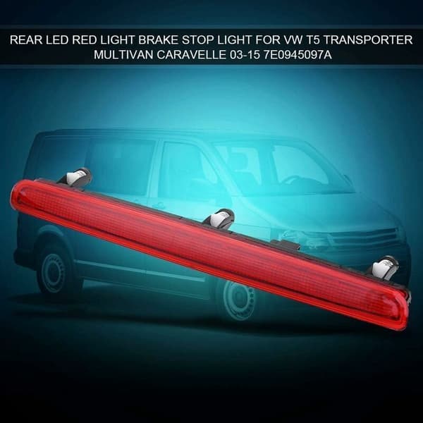 Bagbremselys til T5 Multivan Transporter 03-15, Volkswagen T5 bremselys, 12V 16 LED øvre bagbremselys 7E0945097A