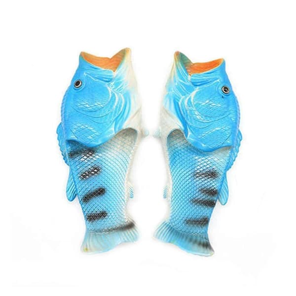 Unisex Simulation 3d Fish Tofflor Sommar Roliga Mode Flip Flops För Utomhusbruk xi Blue 44 to 45