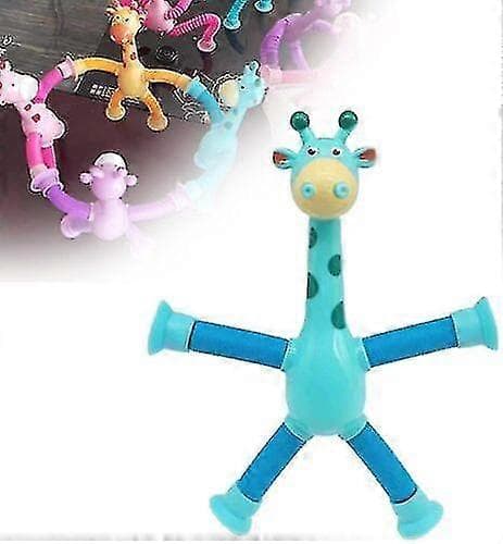 4 st Teleskopisk Sugpropp Giraff Leksak, Giraff Leksak Sensoriska Leksaker 1Pcs blue with light