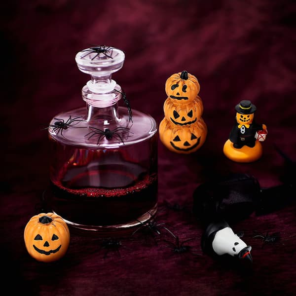 2025 3-pack Halloween Mini Pumpa Staty Mini Resin Pumpa Spöke Ornament Sagobok Halloween