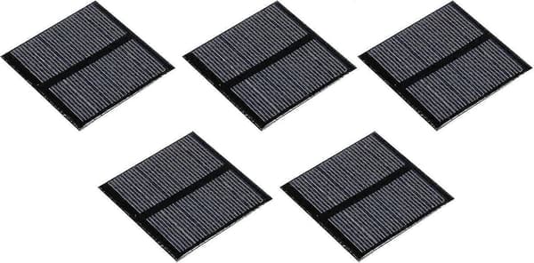 Mini solpanelcell 3v 125ma 0.375w 52mm X 52mm för DIY elektrisk kraftprojekt, 5-pack