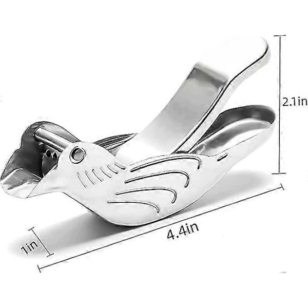 2 stk. Genting Rustfrit Stål Manuel Citronpresser Og Limepresser, Sølv Fugleformet Citronpresser Stainless steel bird 2pcs