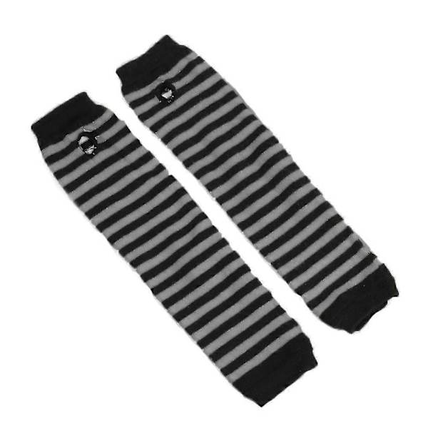 Fingerlösa Handskar Stilren Längd 31cm Vinter Armvärmare Vinteraccessoarer Black gray stripe