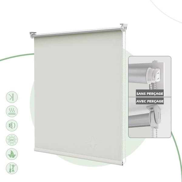 Mørkleggende Rullegardin - 1 Stykke - Kremfarget Polyester - Termisk Isolasjon - Stue, Soverom, Kontor -