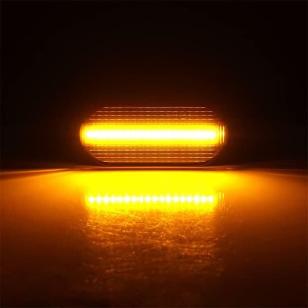 2-delt LED-kørelys, dynamiske gule sideblinklys, kompatible med SEAT Ibiza 6L, Cordoba, Toledo, Leon og Ford C-Max, Fiesta