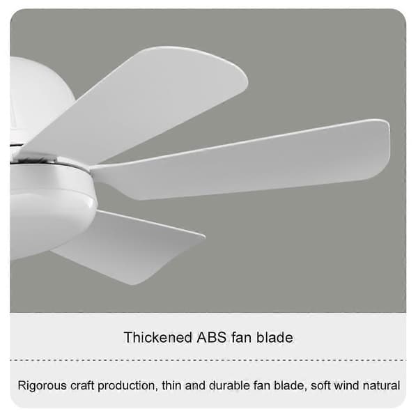 LED takvifte med fjernkontroll for stue E27 rettbladet viftelys takviftelys White with 6 leaves